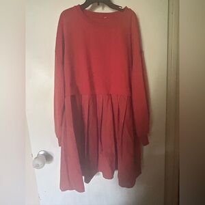Elegant Red Long Sleeve Dress